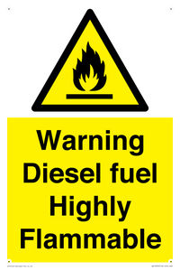 Warning diesel fuel Highly Flammable